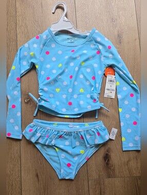 Epic Threads Polka Dots Long Sleeve Rashguard And Ruffle Bottoms 3 3t